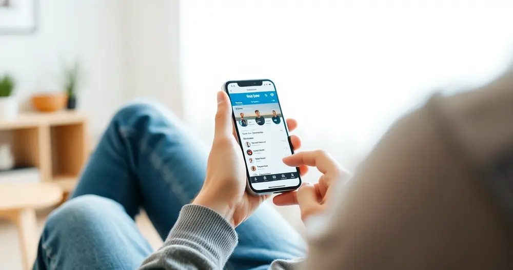 pessoa usando aplicativo de operadora de telefonia no celular